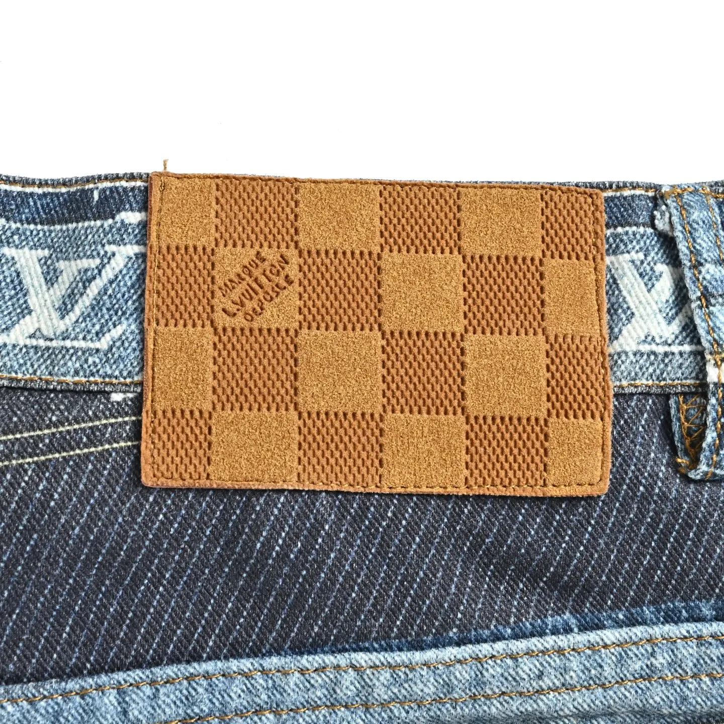 Louis Vuitton/Louis Vuitton presbyopic patchwork striped denim shorts